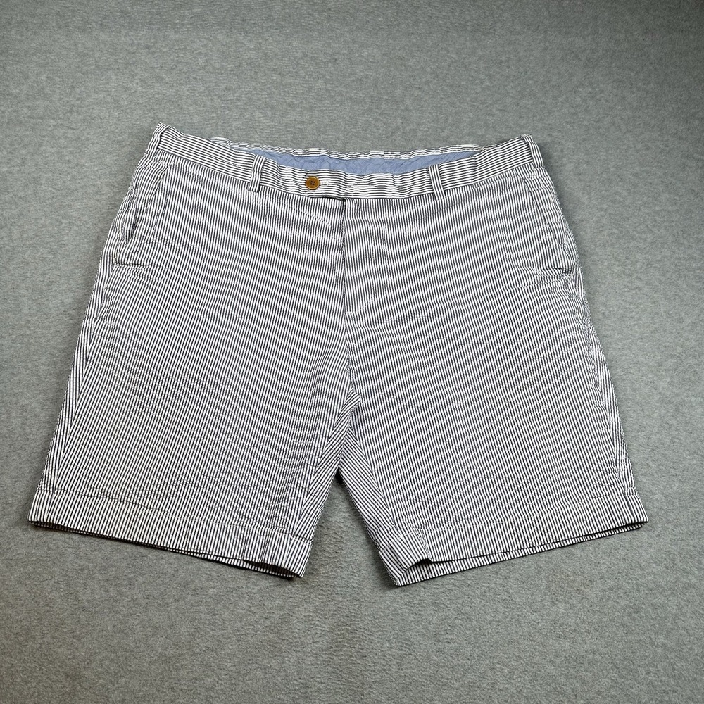 Brooks Brothers Bermuda Seersucker Shorts Mens 40 Blue White Stripe